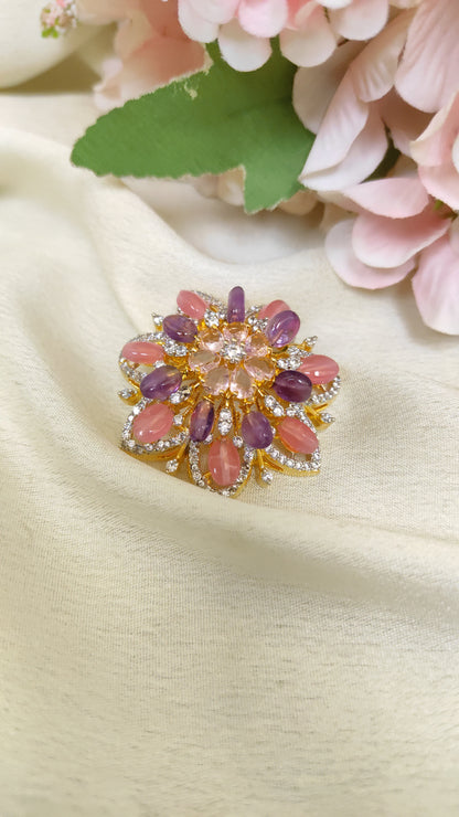 Designer Statement Pendant - Pink & Purple