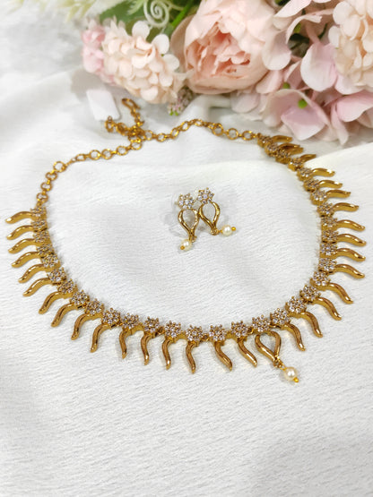 Beautiful White stone necklace set