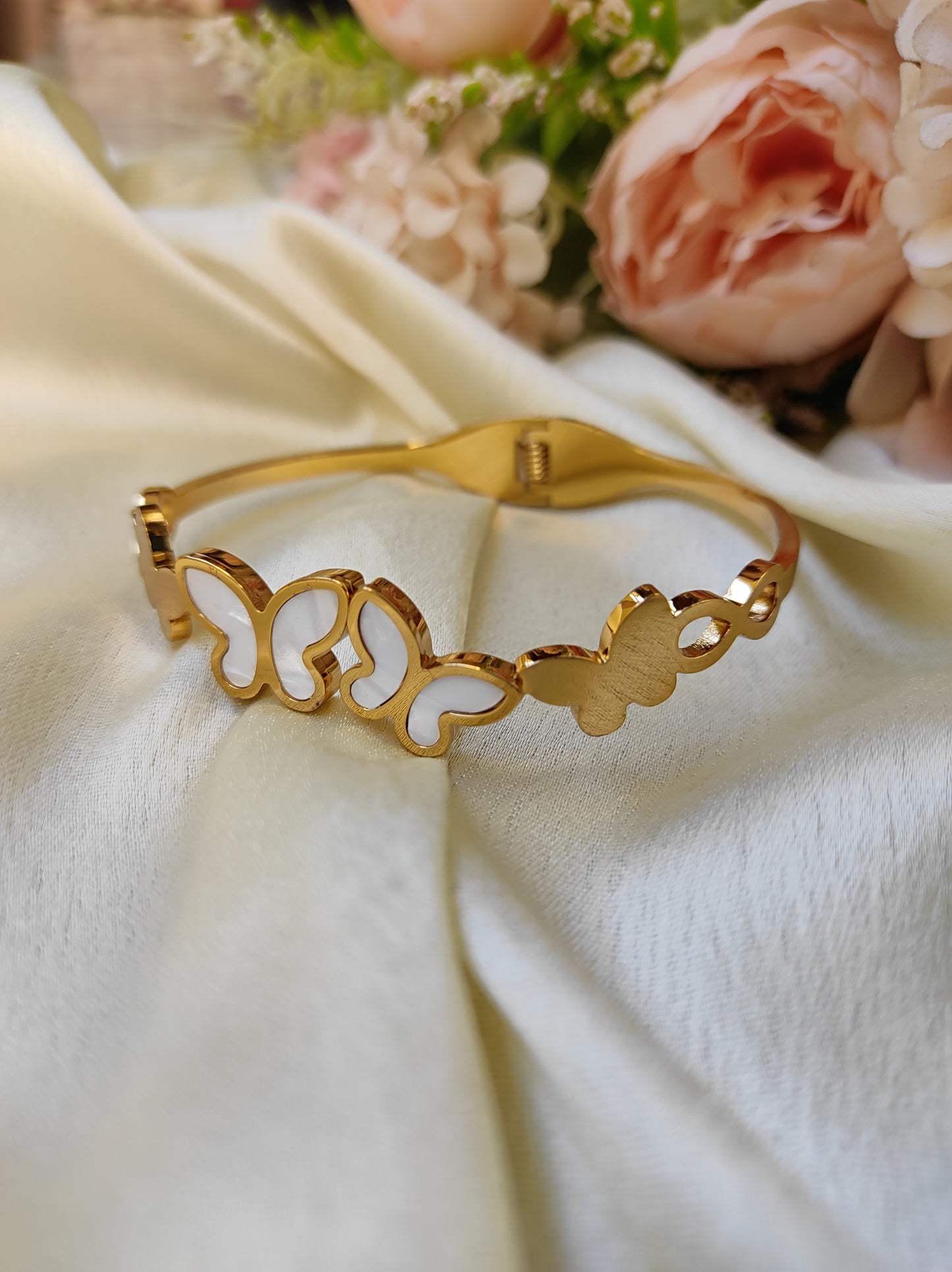 White Butterfly anti tarnish bracelets