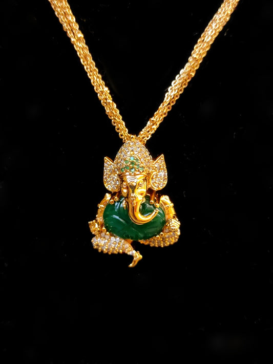Lord Ganesh Pendant - Green