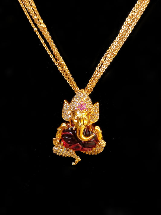 Lord Ganesh Pendant - Red
