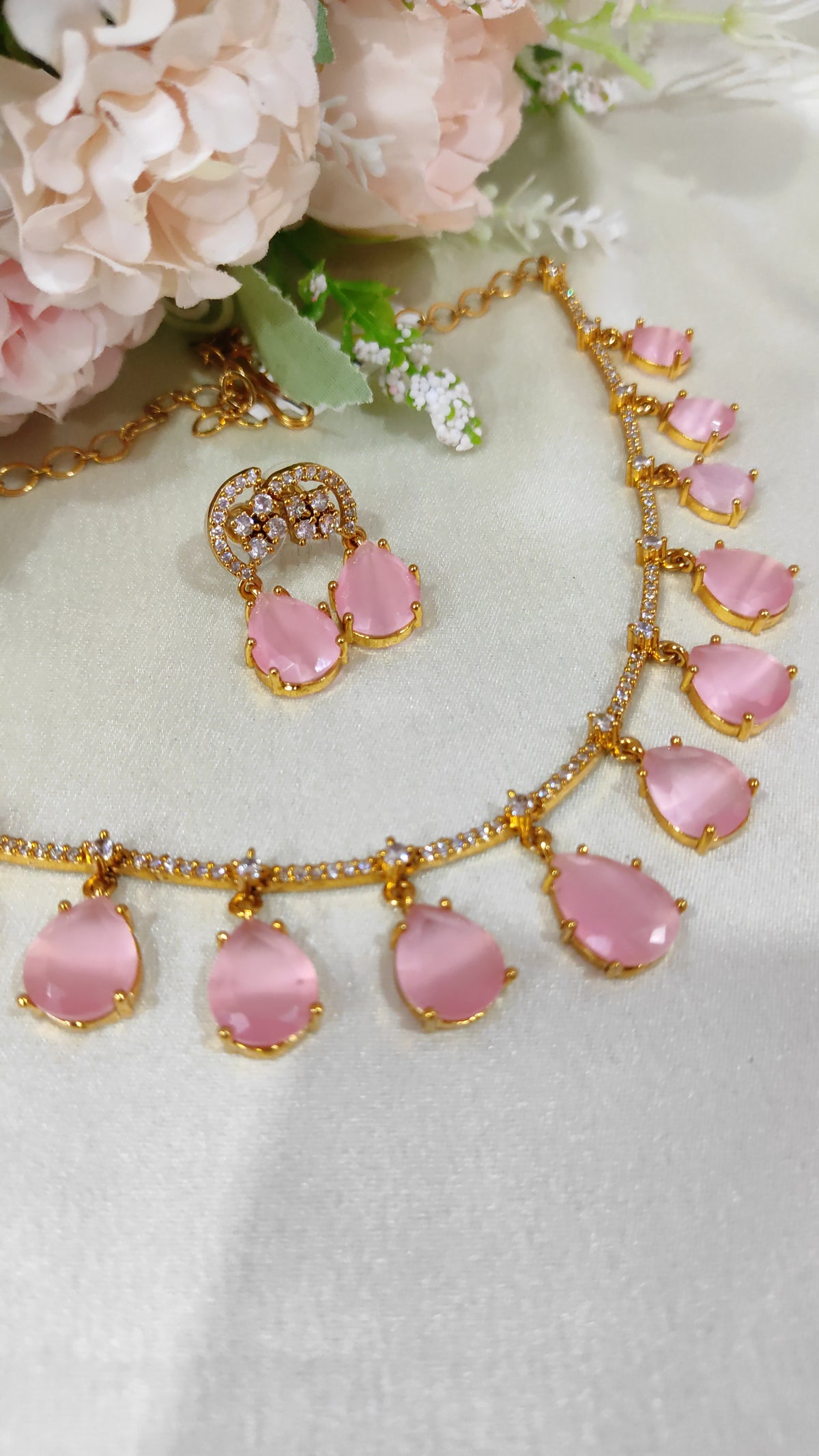 Beautiful baby pink necklace set