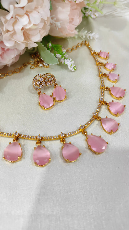 Beautiful baby pink necklace set