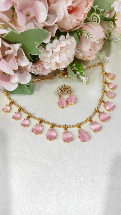 Beautiful baby pink necklace set