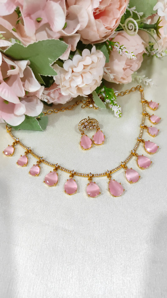 Beautiful baby pink necklace set