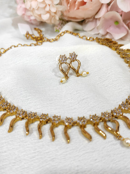 Beautiful White stone necklace set