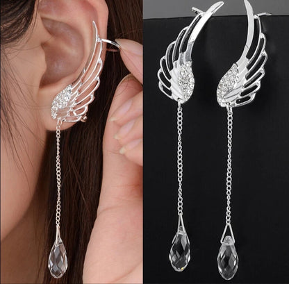 Silver plated crystal drop earrings