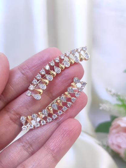 Teardrop Sparkle Ear Cuff (Gold & Silver Finish)