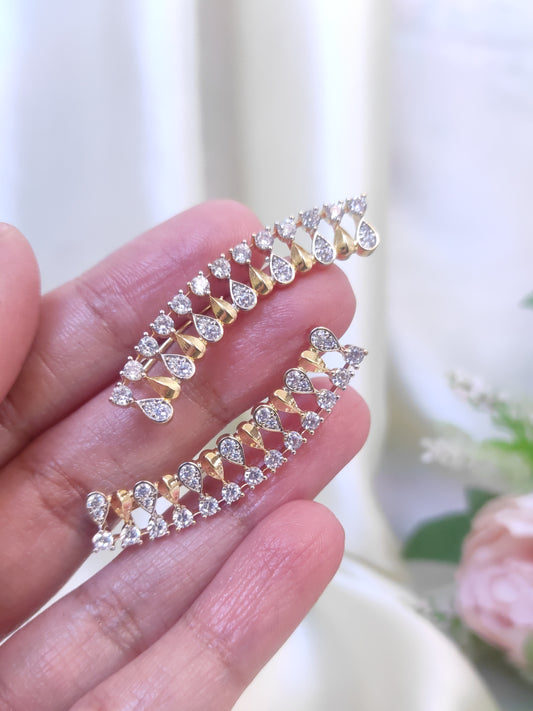Teardrop Sparkle Ear Cuff (Gold & Silver Finish)
