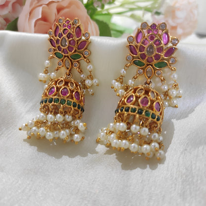 Jadau copy jhumka earrings