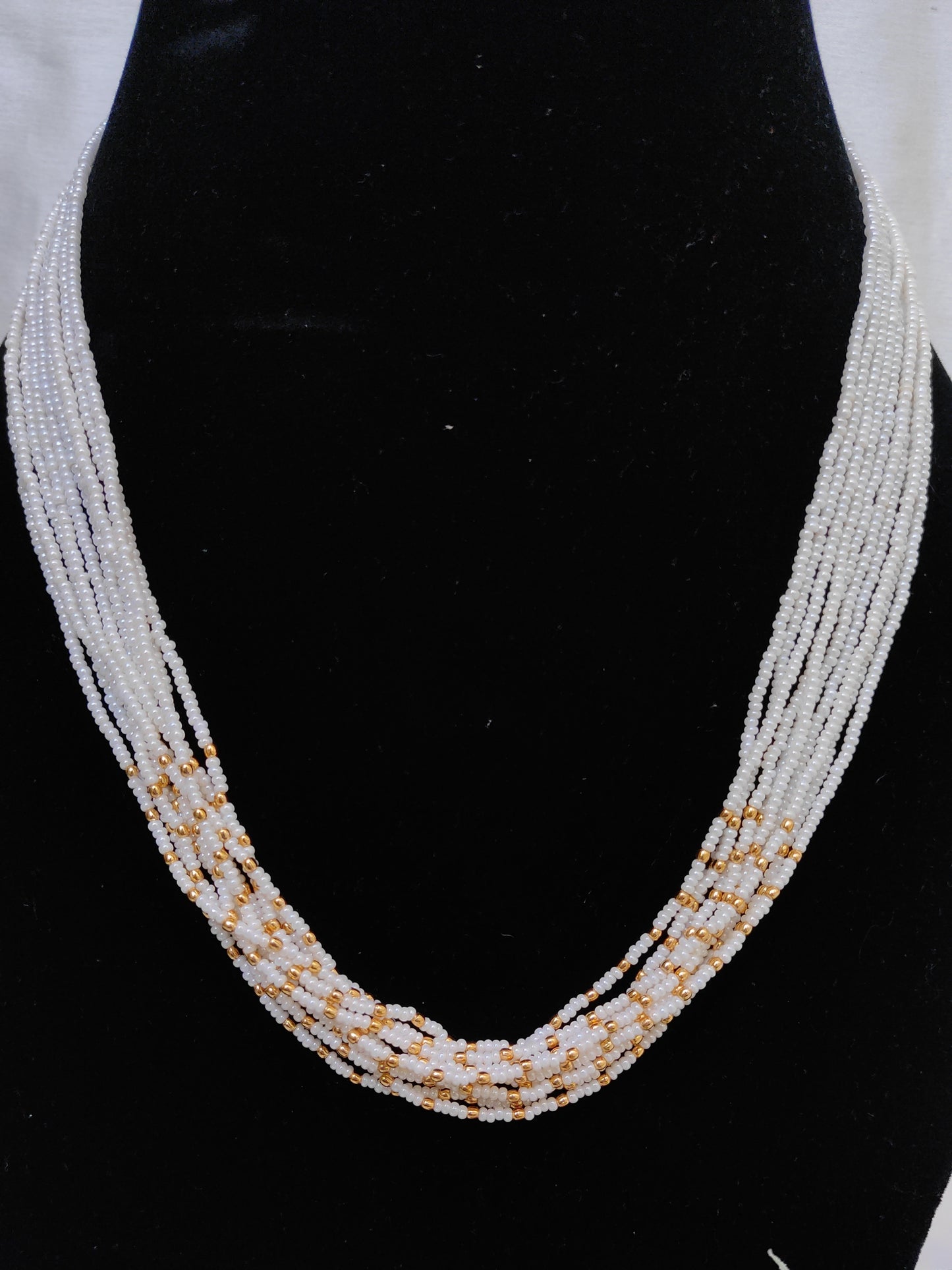 White Seed Beads Multi-Layer Chain – Elegant Daily Wear Imitation Necklace