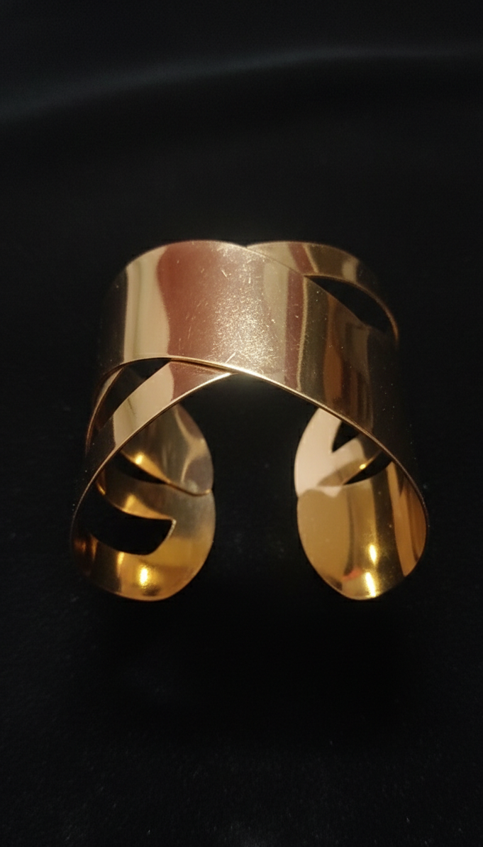 Bold Gold Plated Statement Cuff Bracelet for Women – Modern Party Wear