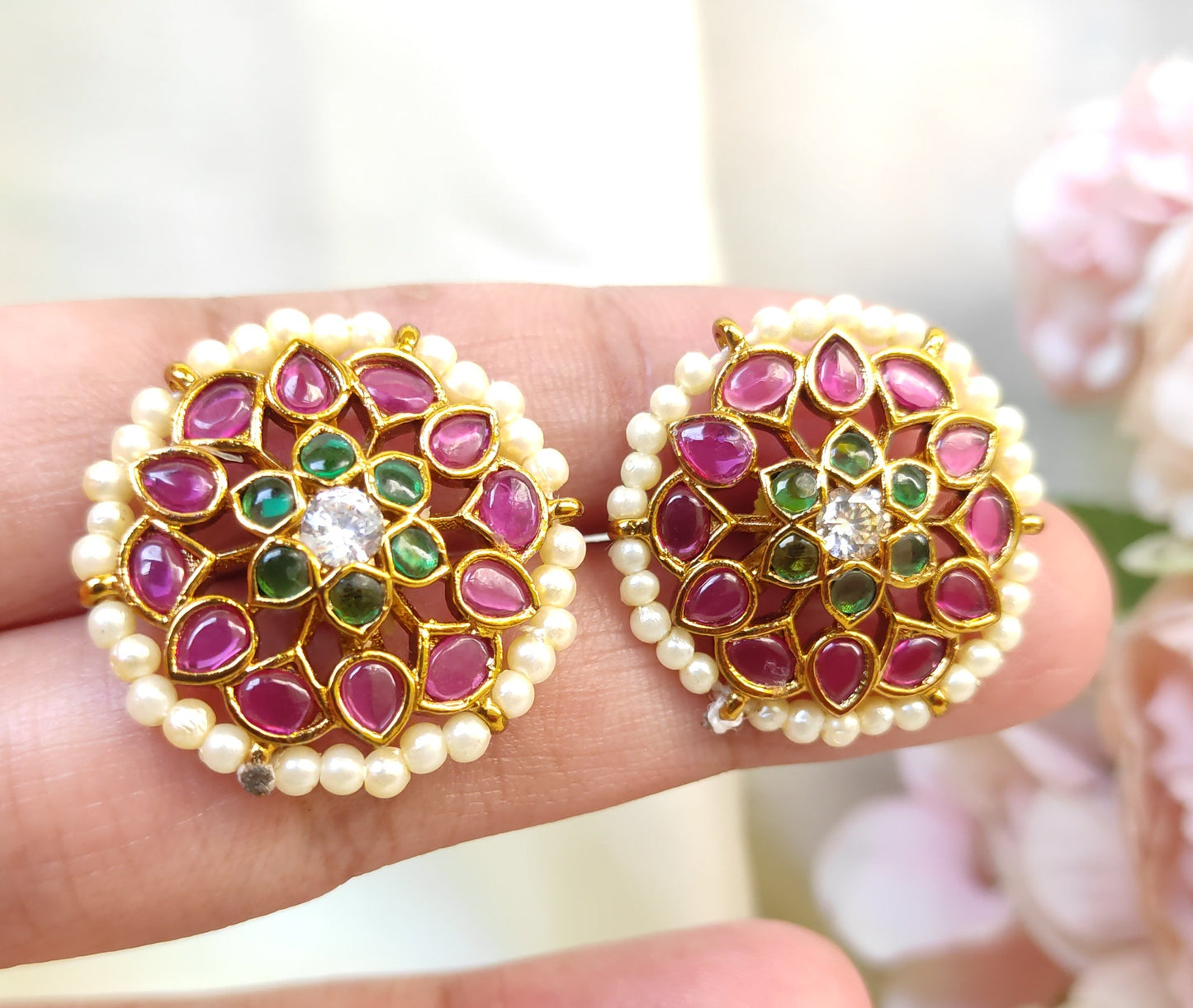 Kemp Studs with pearl detailng